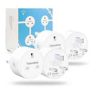 Tichondrius WiFi Smart Plug, 4 Pack 16A Smart Outlet Plug Socket Compatible with Alexa