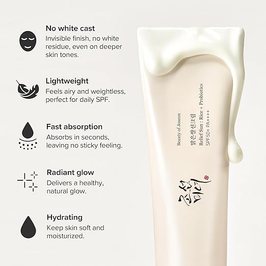 Beauty of Joseon Relief Sun Rice Probiotics SPF 50+ PA++++ Korean Sunscreen sunblock for Face Daily Sunscreen for Men Women Skincare 50ml - Image 3