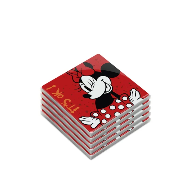 5 PC COASTER MINNIE MOUSE I AM RED SET