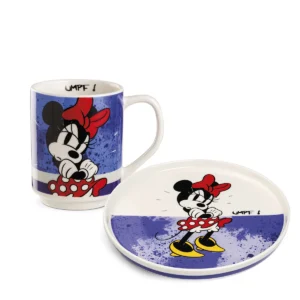 SIDE PLATE+STACKABLE MUG MINNIE MOUSE I AM PURPLE SET