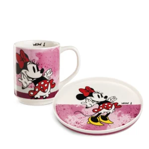 SIDE PLATE+STACKABLE MUG MINNIE MOUSE I AM PINK SET
