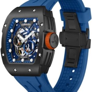 Tornado Xenith Men's MIYOTA 82S7 Movement Watch, Automatic Display and Silicone Strap - T24302-XSNN, Dark Blue