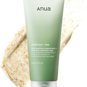 ANUA Heartleaf Quercetinol Pore Deep Cleansing Foam, Facial Cleanser, for Double Cleansing, BHA, Hyaluronic Acid, Glycerin, Face Wash, Blackhead Remover