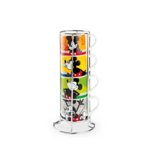 SET 4 STACKABLE COFFEE CUPS + METALRACK ML.80