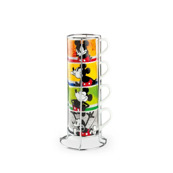 SET 4 STACKABLE COFFEE CUPS + METALRACK ML.80